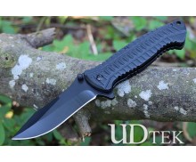 Black crocodile no logo blank blade Aluminum handle folding knife UD407683